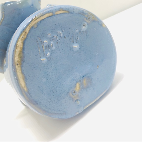 Wardell Pottery Leaf Spirit House Blue Glaze Fairy Soul Yard Art Sculpture - Picture 7 of 12